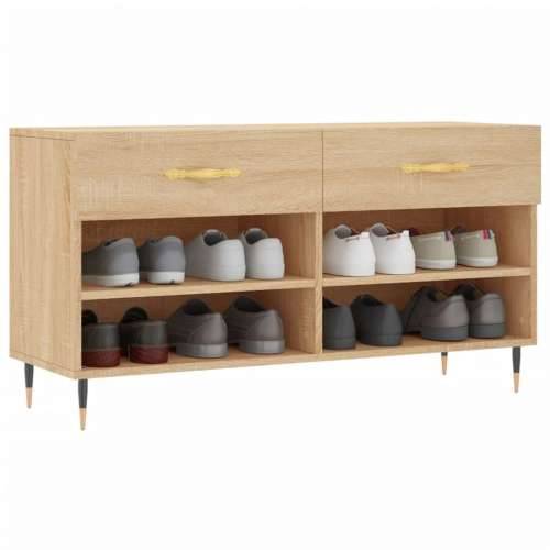 Klupa za cipele boja hrasta 102 x 35 x 55 cm konstruirano drvo Cijena