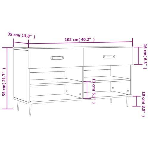 Klupa za cipele boja hrasta 102 x 35 x 55 cm konstruirano drvo Cijena