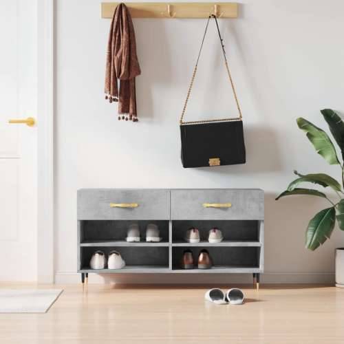 Klupa za cipele siva boja betona 102x35x55 cm konstruirano drvo - Beton siva 1 Cijena