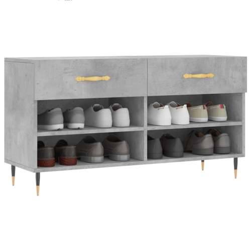 Klupa za cipele siva boja betona 102x35x55 cm konstruirano drvo - Beton siva 1 Cijena