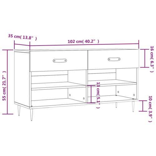 Klupa za cipele siva boja betona 102x35x55 cm konstruirano drvo - Beton siva 1 Cijena
