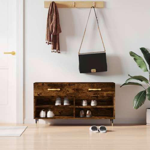 Klupa za cipele boja hrasta 102 x 35 x 55 cm konstruirano drvo - Dimljeni hrast 1 Cijena