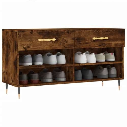 Klupa za cipele boja hrasta 102 x 35 x 55 cm konstruirano drvo - Dimljeni hrast 1 Cijena