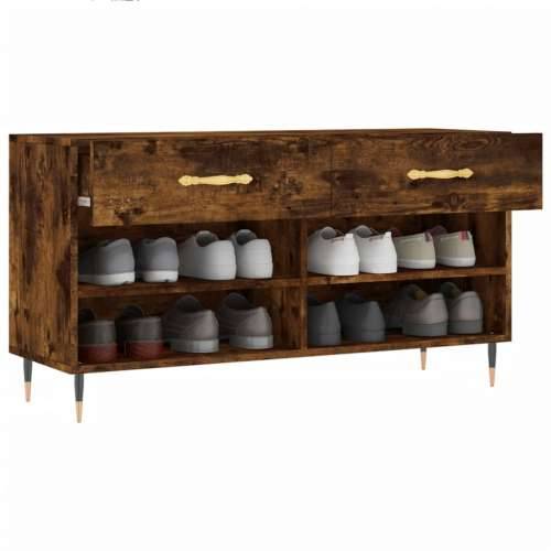 Klupa za cipele boja hrasta 102 x 35 x 55 cm konstruirano drvo - Dimljeni hrast 1 Cijena