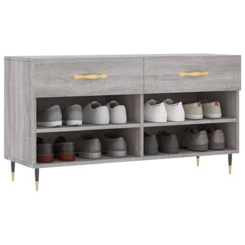 Klupa za cipele siva boja hrasta 102x35x55 cm konstruirano drvo - Sivi hrast sonoma 1 Cijena