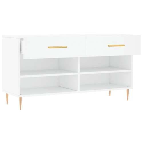 Klupa za cipele bijela 102 x 35 x 55 cm od konstruiranog drva - Bijela 1 Cijena