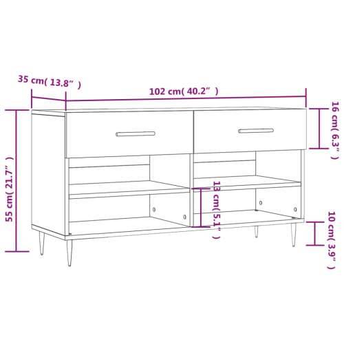 Klupa za cipele bijela 102 x 35 x 55 cm od konstruiranog drva - Bijela 1 Cijena