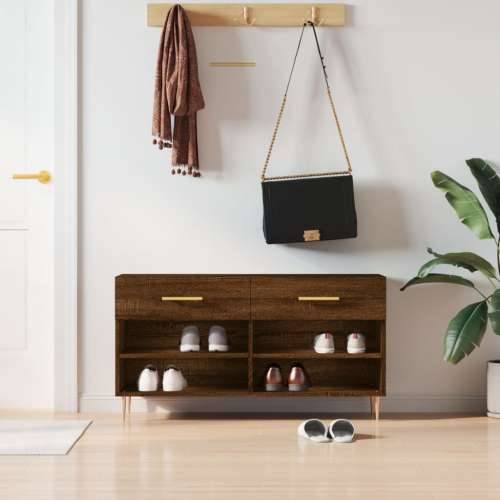 Klupa za cipele smeđa boja hrasta 102x35x55cm konstruirano drvo - Smeđi hrast 1 Cijena
