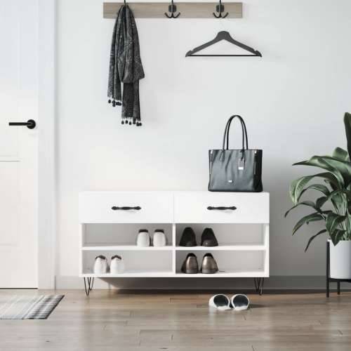 Klupa za cipele bijela 102 x 35 x 55 cm od konstruiranog drva - Bijela 1 Cijena