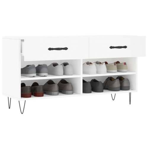 Klupa za cipele bijela 102 x 35 x 55 cm od konstruiranog drva - Bijela 1 Cijena