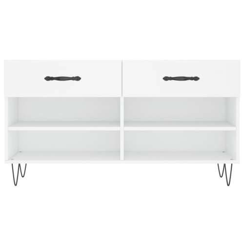 Klupa za cipele bijela 102 x 35 x 55 cm od konstruiranog drva - Bijela 1 Cijena