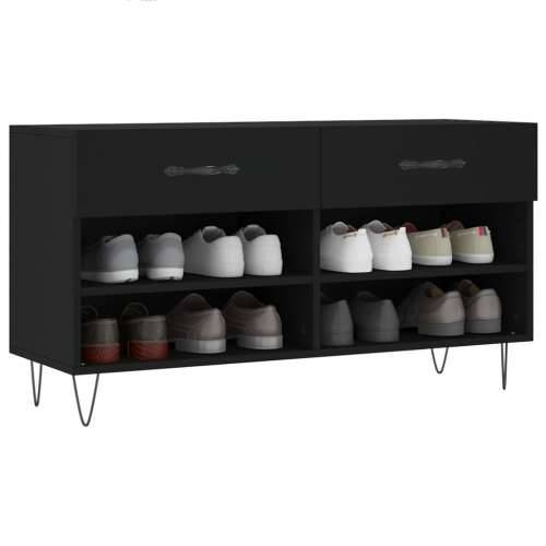 Klupa za cipele crna 102 x 35 x 55 cm od konstruiranog drva - Crna 1 Cijena