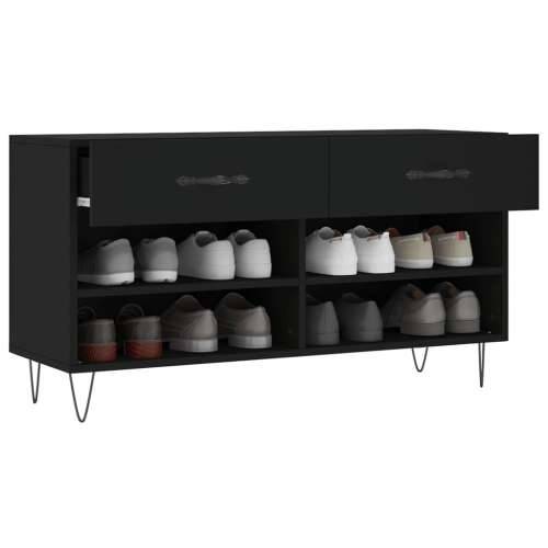 Klupa za cipele crna 102 x 35 x 55 cm od konstruiranog drva - Crna 1 Cijena