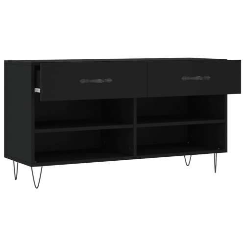 Klupa za cipele crna 102 x 35 x 55 cm od konstruiranog drva - Crna 1 Cijena