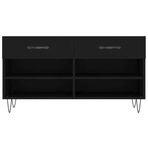 Klupa za cipele crna 102 x 35 x 55 cm od konstruiranog drva - Crna 1 Cijena