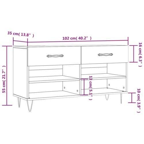 Klupa za cipele boja hrasta 102 x 35 x 55 cm konstruirano drvo - sonoma hrast 1 Cijena