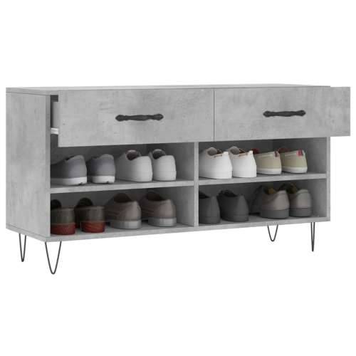 Klupa za cipele siva boja betona 102x35x55 cm konstruirano drvo - Beton siva 1 Cijena