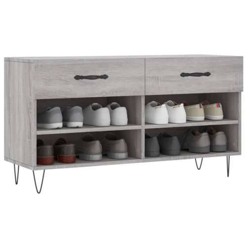 Klupa za cipele siva boja hrasta 102x35x55 cm konstruirano drvo - Sivi hrast sonoma 1 Cijena
