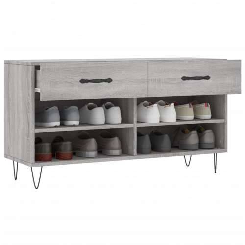 Klupa za cipele siva boja hrasta 102x35x55 cm konstruirano drvo - Sivi hrast sonoma 1 Cijena