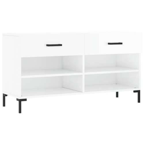 Klupa za cipele sjajna bijela 102x35x55 cm konstruirano drvo - Visoko sjajno bijela 1 Cijena