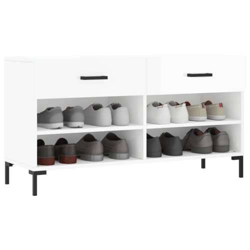 Klupa za cipele sjajna bijela 102x35x55 cm konstruirano drvo - Visoko sjajno bijela 1 Cijena
