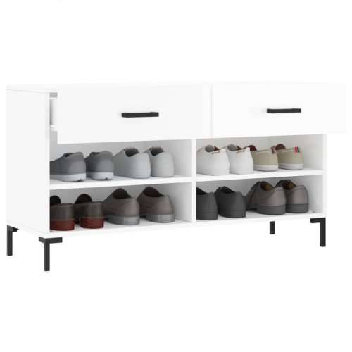 Klupa za cipele sjajna bijela 102x35x55 cm konstruirano drvo - Visoko sjajno bijela 1 Cijena