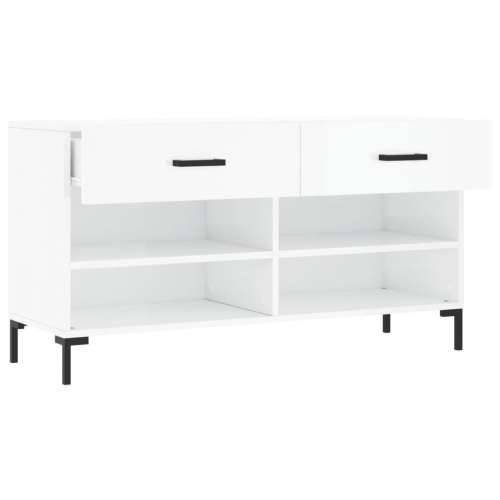 Klupa za cipele sjajna bijela 102x35x55 cm konstruirano drvo - Visoko sjajno bijela 1 Cijena
