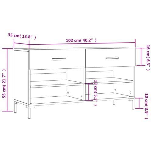 Klupa za cipele boja hrasta 102 x 35 x 55 cm konstruirano drvo - Dimljeni hrast 1 Cijena