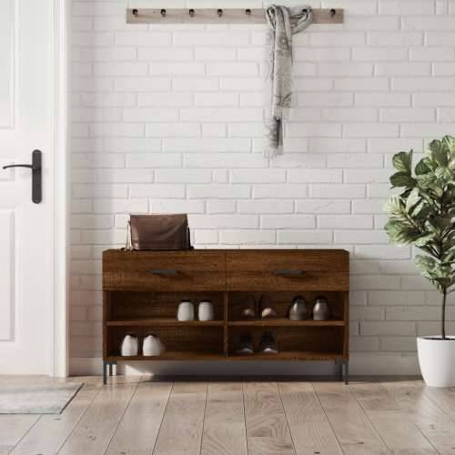 Klupa za cipele smeđa boja hrasta 102x35x55cm konstruirano drvo - Smeđi hrast 1 Cijena