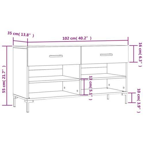 Klupa za cipele smeđa boja hrasta 102x35x55cm konstruirano drvo - Smeđi hrast 1 Cijena