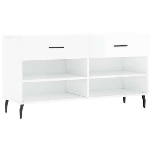 Klupa za cipele sjajna bijela 102x35x55 cm konstruirano drvo - Visoko sjajno bijela 1 Cijena
