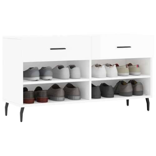 Klupa za cipele sjajna bijela 102x35x55 cm konstruirano drvo - Visoko sjajno bijela 1 Cijena