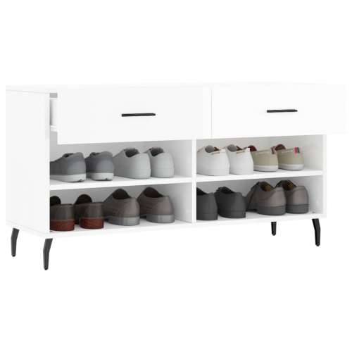 Klupa za cipele sjajna bijela 102x35x55 cm konstruirano drvo - Visoko sjajno bijela 1 Cijena