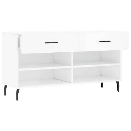 Klupa za cipele sjajna bijela 102x35x55 cm konstruirano drvo - Visoko sjajno bijela 1 Cijena
