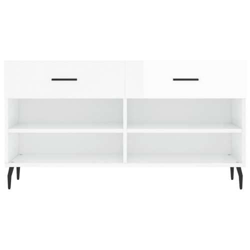 Klupa za cipele sjajna bijela 102x35x55 cm konstruirano drvo - Visoko sjajno bijela 1 Cijena