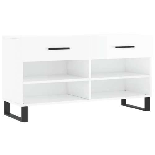 Klupa za cipele sjajna bijela 102x35x55 cm konstruirano drvo - Visoko sjajno bijela 1 Cijena