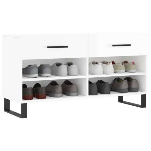 Klupa za cipele sjajna bijela 102x35x55 cm konstruirano drvo - Visoko sjajno bijela 1 Cijena