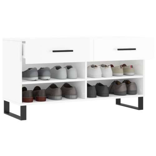 Klupa za cipele sjajna bijela 102x35x55 cm konstruirano drvo - Visoko sjajno bijela 1 Cijena