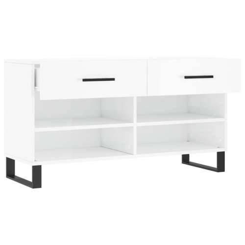 Klupa za cipele sjajna bijela 102x35x55 cm konstruirano drvo - Visoko sjajno bijela 1 Cijena