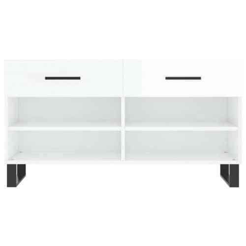 Klupa za cipele sjajna bijela 102x35x55 cm konstruirano drvo - Visoko sjajno bijela 1 Cijena