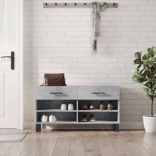 Klupa za cipele siva boja betona 102x35x55 cm konstruirano drvo - Beton siva 1 Cijena