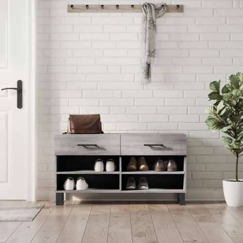 Klupa za cipele siva boja hrasta 102x35x55 cm konstruirano drvo - Sivi hrast sonoma 1 Cijena