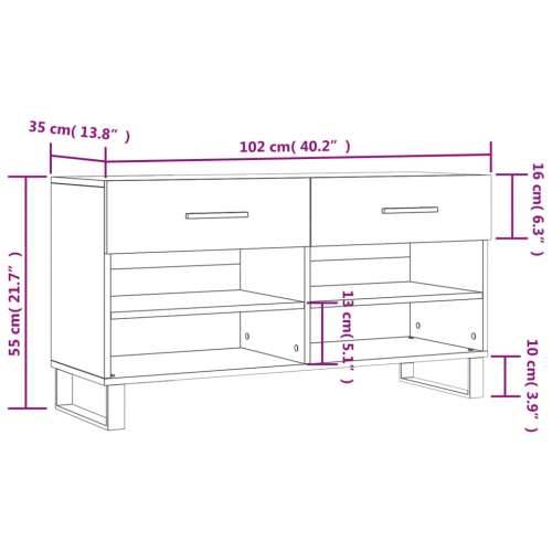 Klupa za cipele siva boja hrasta 102x35x55 cm konstruirano drvo - Sivi hrast sonoma 1 Cijena
