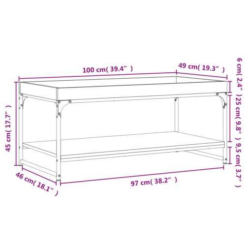 Stolić za kavu boja hrasta 100 x 49 x 45 cm konstruirano drvo Dimljeni hrast 100 x 49 x 45 cm 1 Cijena