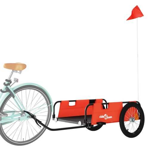 Prikolica za bicikl narančasta od tkanine Oxford i željeza Cijena