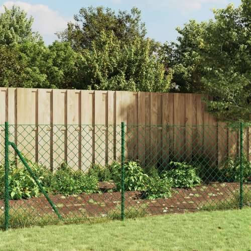 Žičana ograda sa šiljastim držačima zelena 0,8 x 10 m