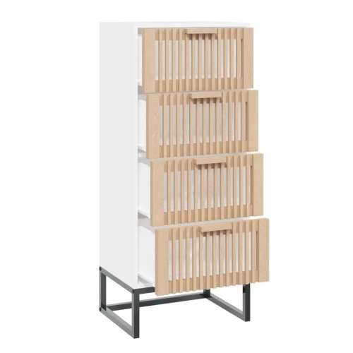 Visoka komoda bijela 40 x 30 x 95 cm od konstruiranog drva - Bijela 1 Cijena