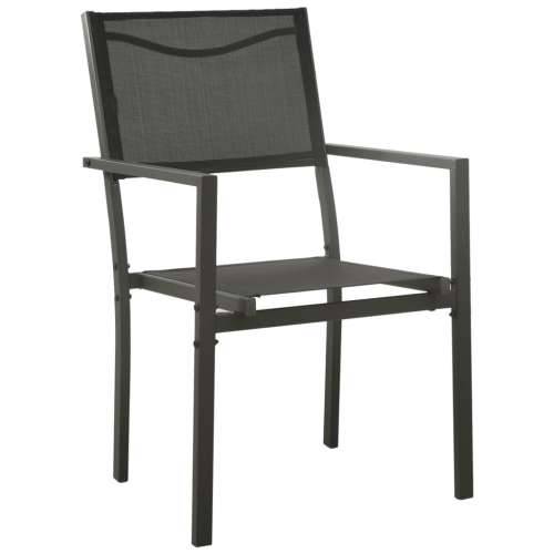 Vrtna garnitura - 5-dijelni vrtni blagovaonski set crni od čelika i tekstilena - Dužina stola 80 cm 4 Cijena