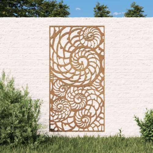 Vrtni zidni ukras 105 x 55 cm čelik COR-TEN s uzorkom školjki Cijena