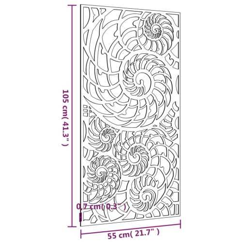 Vrtni zidni ukras 105 x 55 cm čelik COR-TEN s uzorkom školjki Cijena